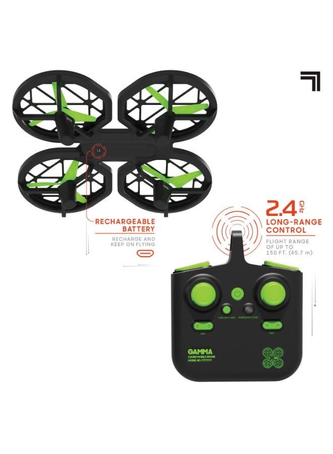 Sharper Image® Gamma RC Caged Drone 6.9inch 150 Feet Range Remote Control Toy for Kids 8+ Years, with 40 Reusable Stickers for Personalized Design - Image 3